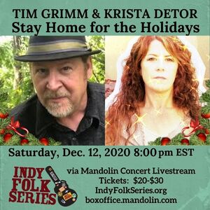 Krista Detor amp Tim Grimm  The Annual IndyFolk Holiday Show TICKETED LIVESTREAM